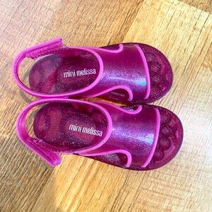 Mini Melissa pink glitter sandals